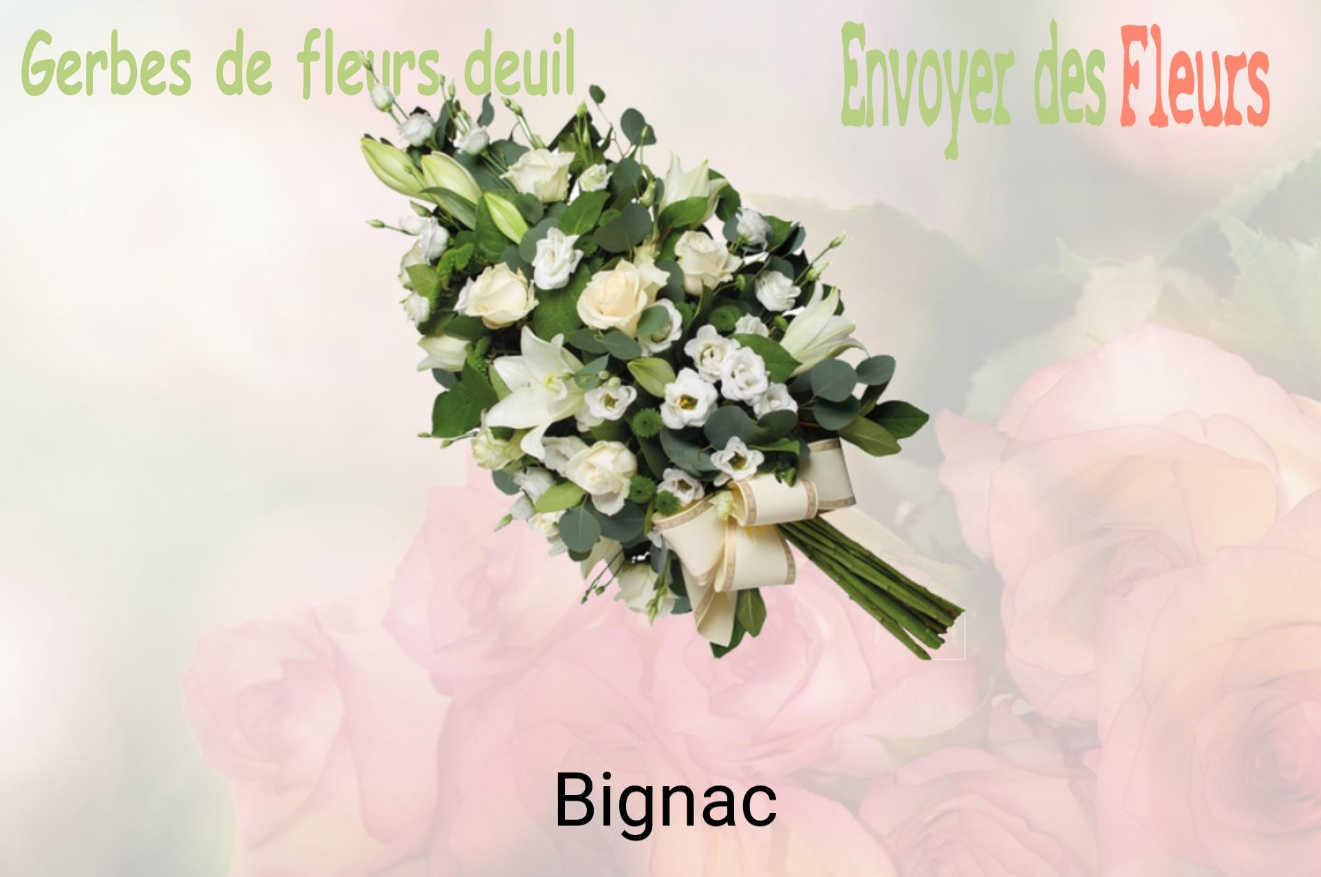 Gerbe de fleurs de deuil livrée à Bignac